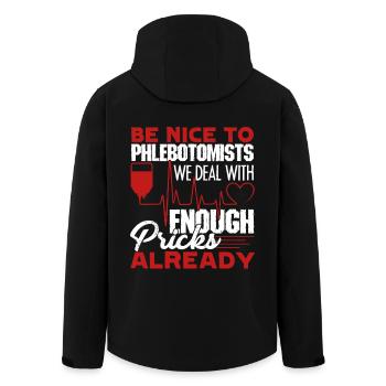 Phlebotomist Be Nice To Phlebotomists - Men’s Recycled Softshell Jacket by Stanley/Stella - black - Back - AI Model Male 185 light (185cm)