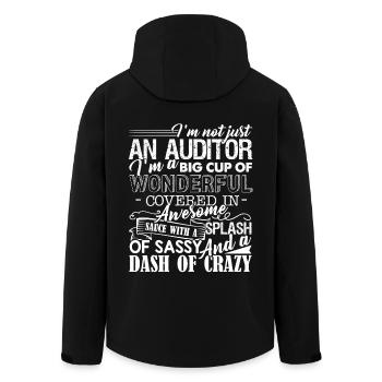 Auditor Wonderful Auditor - Men’s Recycled Softshell Jacket by Stanley/Stella - black - Back - AI Model Male 185 light (185cm)