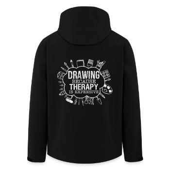 Artist Drawing Because Therapy Is Expensive - Men’s Recycled Softshell Jacket by Stanley/Stella - black - Back - AI Model Male 185 light (185cm)