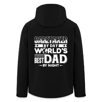 Caretaker By Day World's Best Dad By Night - Men’s Recycled Softshell Jacket by Stanley/Stella - black - Back - AI Model Male 185 light (185cm)