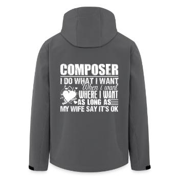 Composer I Do What I Want - Men’s Recycled Softshell Jacket by Stanley/Stella - anthracite - Back - AI Model Male 185 light (185cm)
