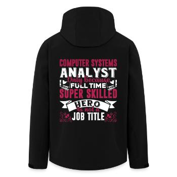 Computer Systems Analyst Job Title - Men’s Recycled Softshell Jacket by Stanley/Stella - black - Back - AI Model Male 185 light (185cm)