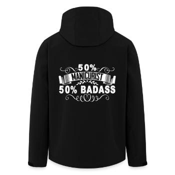 Manicurist Badass Manicurist - Men’s Recycled Softshell Jacket by Stanley/Stella - black - Back - AI Model Male 185 light (185cm)