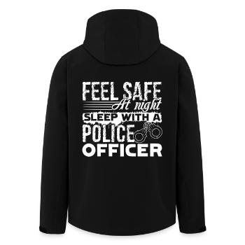 Feel Safe At Night Sleep With Police Officer - Men’s Recycled Softshell Jacket by Stanley/Stella - black - Back - AI Model Male 185 light (185cm)