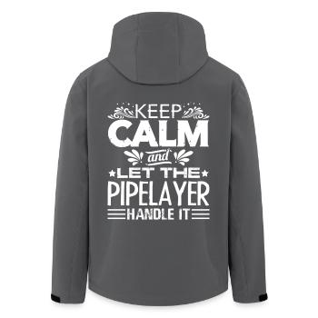 Pipelayer Let The Pipelayer Handle It - Men’s Recycled Softshell Jacket by Stanley/Stella - black - Back - AI Model Male 185 light (185cm)
