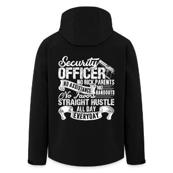 Security Officer Proud Security Officer - Men’s Recycled Softshell Jacket by Stanley/Stella - black - Back - AI Model Male 185 light (185cm)