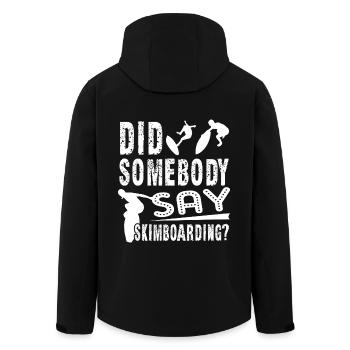 Did Somebody Say Skimboarding - Men’s Recycled Softshell Jacket by Stanley/Stella - black - Back - AI Model Male 185 light (185cm)