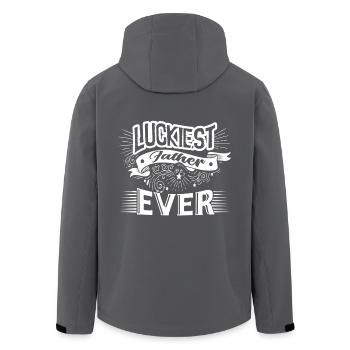 Father's Day Luckiest Father Ever - Men’s Recycled Softshell Jacket by Stanley/Stella - black - Back - AI Model Male 185 light (185cm)