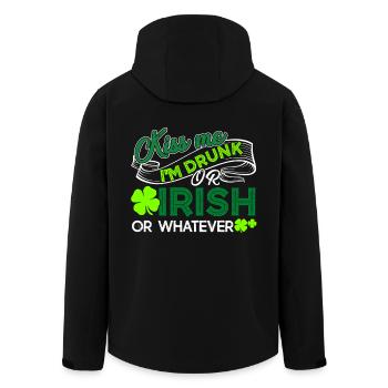 St Patrick's Day Kiss Me I am Irish - Men’s Recycled Softshell Jacket by Stanley/Stella - black - Back - AI Model Male 185 light (185cm)