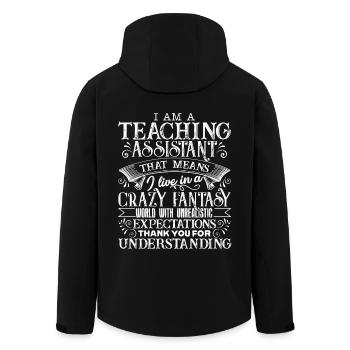 Teacher Assistant I Am A Teacher Assistant - Men’s Recycled Softshell Jacket by Stanley/Stella - black - Back - AI Model Male 185 light (185cm)