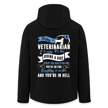 Veterinarian Being A Veterinarian Is Easy - Men’s Recycled Softshell Jacket by Stanley/Stella - black - Back - AI Model Male 185 light (185cm)