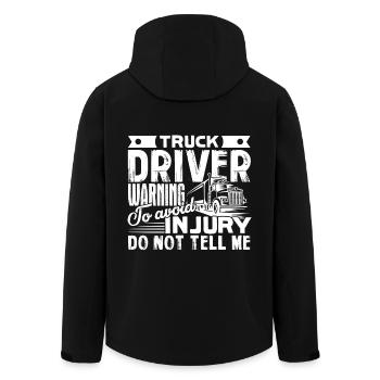 Truck Driver Truck Driver Warning - Men’s Recycled Softshell Jacket by Stanley/Stella - black - Back - AI Model Male 185 light (185cm)