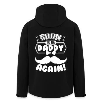 Father's Day Soon To Be Daddy Again - Men’s Recycled Softshell Jacket by Stanley/Stella - black - Back - AI Model Male 185 light (185cm)