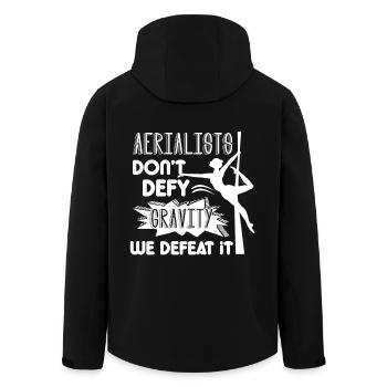 Aerialist Don't Defy Gravity We Defeat It - Men’s Recycled Softshell Jacket by Stanley/Stella - black - Back - AI Model Male 185 light (185cm)