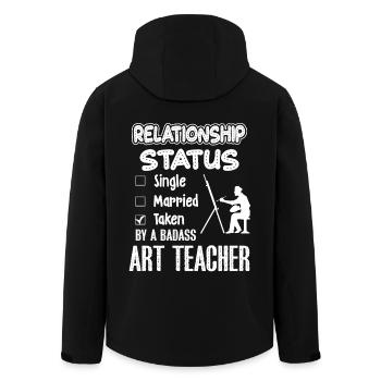 Art Teacher Art Teacher Relationship Status - Men’s Recycled Softshell Jacket by Stanley/Stella - black - Back - AI Model Male 185 light (185cm)