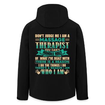Massage Therapist I Am A Massage Therapist - Men’s Recycled Softshell Jacket by Stanley/Stella - black - Back - AI Model Male 185 light (185cm)