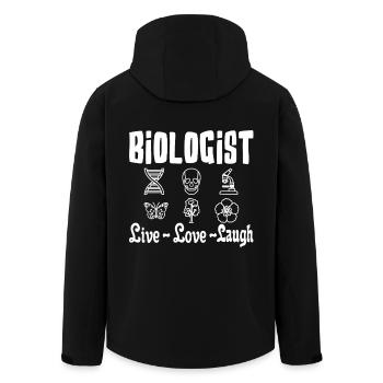 Biologist Live Love Laugh - Men’s Recycled Softshell Jacket by Stanley/Stella - black - Back - AI Model Male 185 light (185cm)