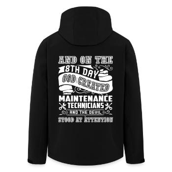 God Created Maintenance Technician - Men’s Recycled Softshell Jacket by Stanley/Stella - black - Back - AI Model Male 185 light (185cm)
