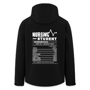 Nursing Student Nursing Student Nutrition Facts - Men’s Recycled Softshell Jacket by Stanley/Stella - black - Back - AI Model Male 185 light (185cm)