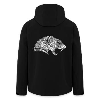 Mongoose Mongoose Floral Pattern - Men’s Recycled Softshell Jacket by Stanley/Stella - black - Back - AI Model Male 185 light (185cm)