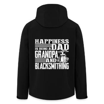 Blacksmithing Dad Grandpa And Blacksmithing - Men’s Recycled Softshell Jacket by Stanley/Stella - black - Back - AI Model Male 185 light (185cm)