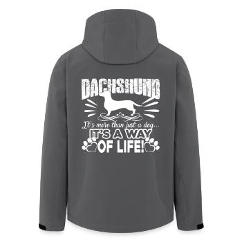 Dachshund It's A Way Of Life - Men’s Recycled Softshell Jacket by Stanley/Stella - anthracite - Back - AI Model Male 185 light (185cm)