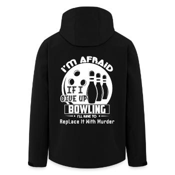Bowling If I Give Up Bowling - Men’s Recycled Softshell Jacket by Stanley/Stella - black - Back - AI Model Male 185 light (185cm)