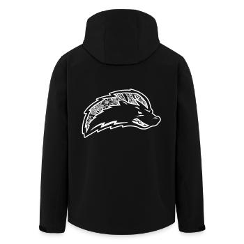 Honey Badger Honey Badger Floral Pattern - Men’s Recycled Softshell Jacket by Stanley/Stella - black - Back - AI Model Male 185 light (185cm)