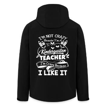 Kindergarten Teacher Crazy - Men’s Recycled Softshell Jacket by Stanley/Stella - black - Back - AI Model Male 185 light (185cm)