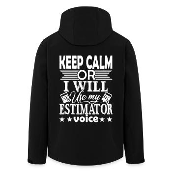 Don't Make Me Use My Estimator Voice - Men’s Recycled Softshell Jacket by Stanley/Stella - black - Back - AI Model Male 185 light (185cm)