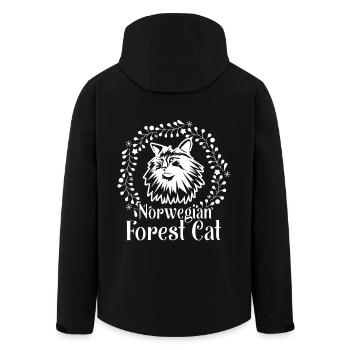 Cute Norwegian Forest cat - Men’s Recycled Softshell Jacket by Stanley/Stella - black - Back - AI Model Male 185 light (185cm)