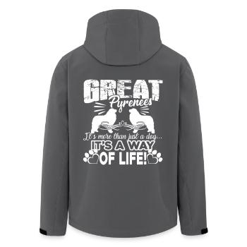 Great Pyrenees It's A Way Of Life - Men’s Recycled Softshell Jacket by Stanley/Stella - anthracite - Back - AI Model Male 185 light (185cm)