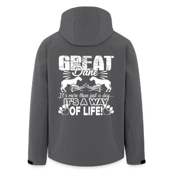 Great Dane It's A Way Of Life - Men’s Recycled Softshell Jacket by Stanley/Stella - anthracite - Back - AI Model Male 185 light (185cm)