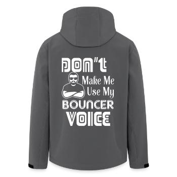 Bouncer Don't Make Me Use Bouncer Voice - Men’s Recycled Softshell Jacket by Stanley/Stella - anthracite - Back - AI Model Male 185 light (185cm)