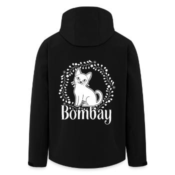 Bombay Cat Floral Pattern - Men’s Recycled Softshell Jacket by Stanley/Stella - black - Back - AI Model Male 185 light (185cm)