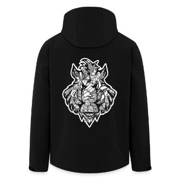 Boar Boar Floral Pattern - Men’s Recycled Softshell Jacket by Stanley/Stella - black - Back - AI Model Male 185 light (185cm)