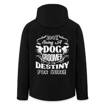 Dog Groomer It's My Destiny For Sure - Men’s Recycled Softshell Jacket by Stanley/Stella - black - Back - AI Model Male 185 light (185cm)