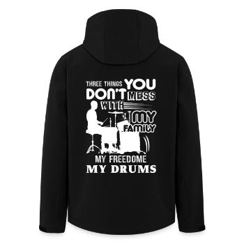 Drummer Don't Mess With My Drums - Men’s Recycled Softshell Jacket by Stanley/Stella - black - Back - AI Model Male 185 light (185cm)