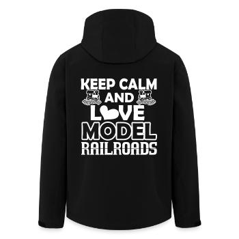 Model Railroad Love Model Railroads - Men’s Recycled Softshell Jacket by Stanley/Stella - black - Back - AI Model Male 185 light (185cm)
