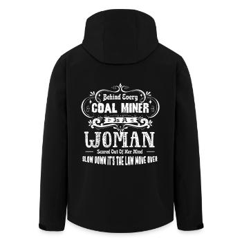 Coal Miner Behind Every Coal Miner - Men’s Recycled Softshell Jacket by Stanley/Stella - black - Back - AI Model Male 185 light (185cm)
