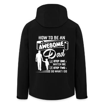 Father's Day How To Be An A Dad - Men’s Recycled Softshell Jacket by Stanley/Stella - black - Back - AI Model Male 185 light (185cm)