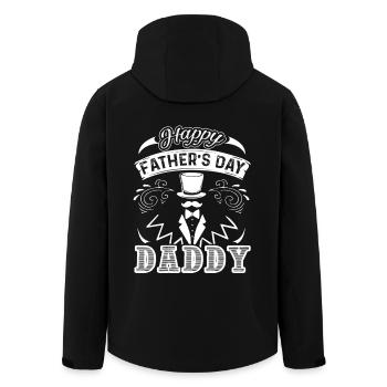 Father's Day Happy Father's Day Daddy - Men’s Recycled Softshell Jacket by Stanley/Stella - black - Back - AI Model Male 185 light (185cm)