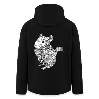 Chinchilla Chinchilla Floral Pattern - Men’s Recycled Softshell Jacket by Stanley/Stella - black - Back - AI Model Male 185 light (185cm)