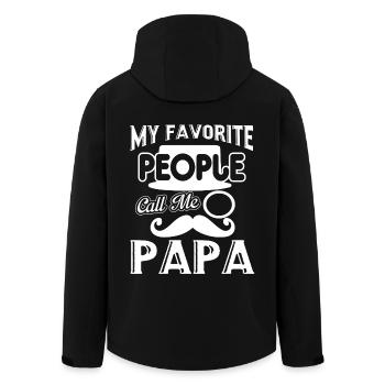 Father's Day My Favorite People Call Me Papa - Men’s Recycled Softshell Jacket by Stanley/Stella - black - Back - AI Model Male 185 light (185cm)