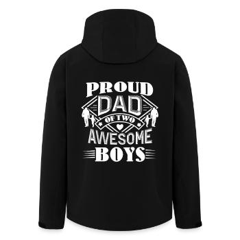 Father's Day Proud Dad Of The Awesome Boys - Men’s Recycled Softshell Jacket by Stanley/Stella - black - Back - AI Model Male 185 light (185cm)