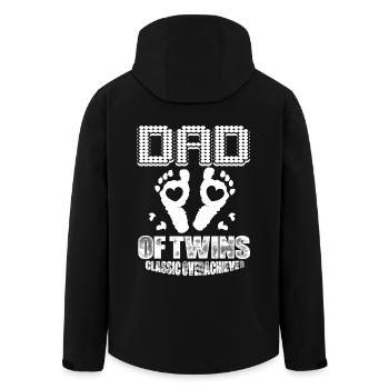 Father's Day Proud Dad Of Twins - Men’s Recycled Softshell Jacket by Stanley/Stella - black - Back - AI Model Male 185 light (185cm)