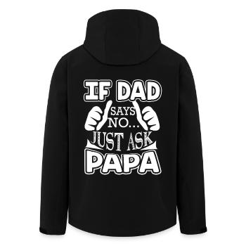 Father's Day Just Ask Papa - Men’s Recycled Softshell Jacket by Stanley/Stella - black - Back - AI Model Male 185 light (185cm)