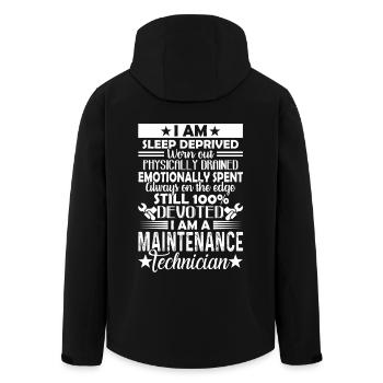 I Am A Maintenance Technician - Men’s Recycled Softshell Jacket by Stanley/Stella - black - Back - AI Model Male 185 light (185cm)