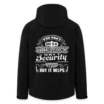 Security Officer Crazy Security Officer - Men’s Recycled Softshell Jacket by Stanley/Stella - black - Back - AI Model Male 185 light (185cm)