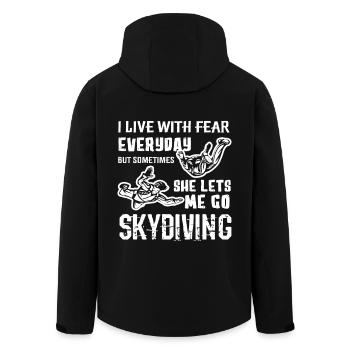Skydiving Lets Me Go Skydiving - Men’s Recycled Softshell Jacket by Stanley/Stella - black - Back - AI Model Male 185 light (185cm)
